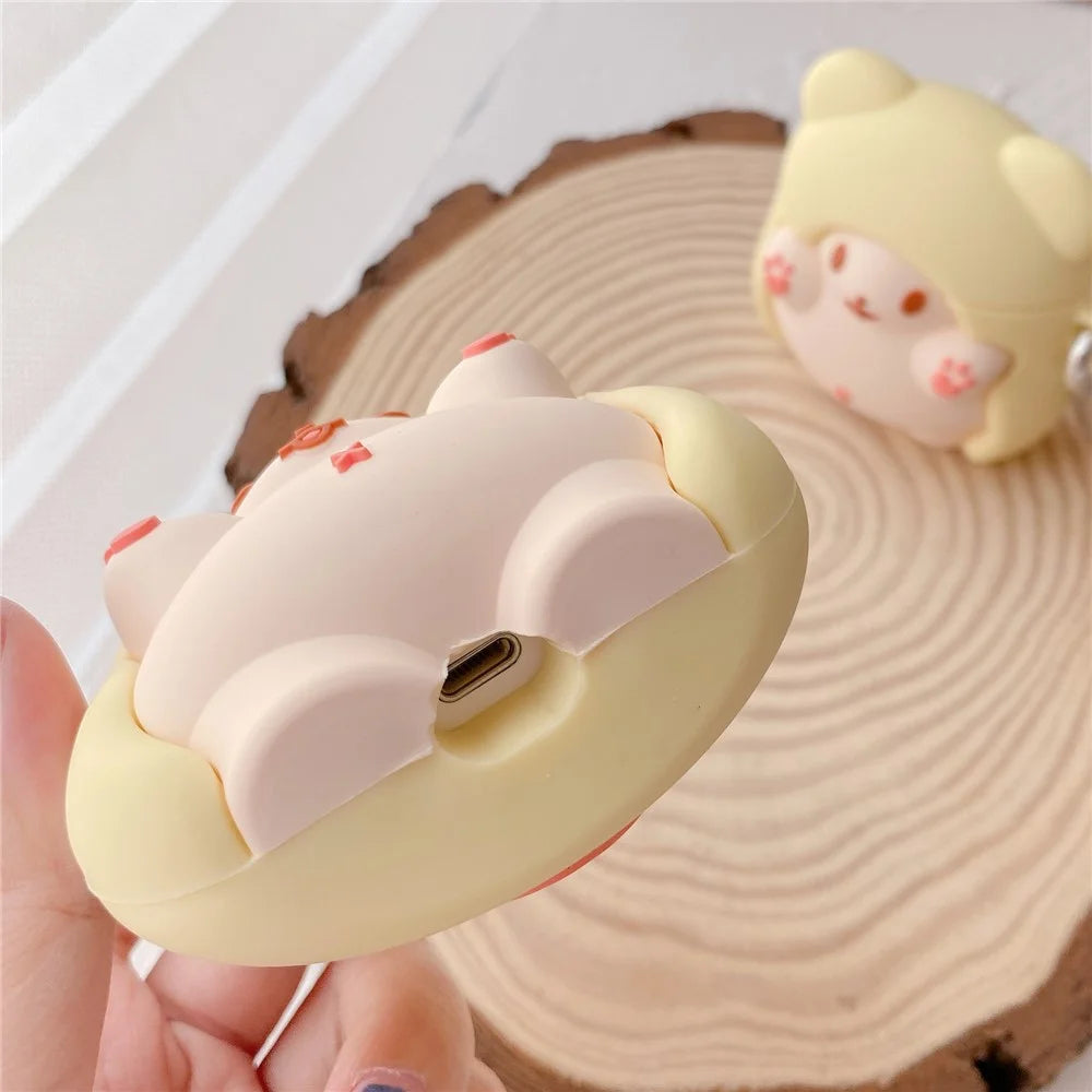 Earphone Silicone Case for Apple AirPods Pro , Cape Bear Design Anti-drop Earbud Cover with Carabiner - 6