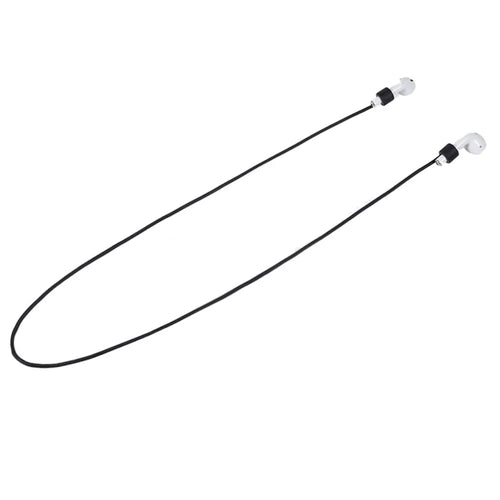 70cm Silicone Neck Strap for Apple AirPods , Bluetooth-compatible Earphone Anti-lost Neck Lanyard Rope for Outdoor Activity - Black - 1