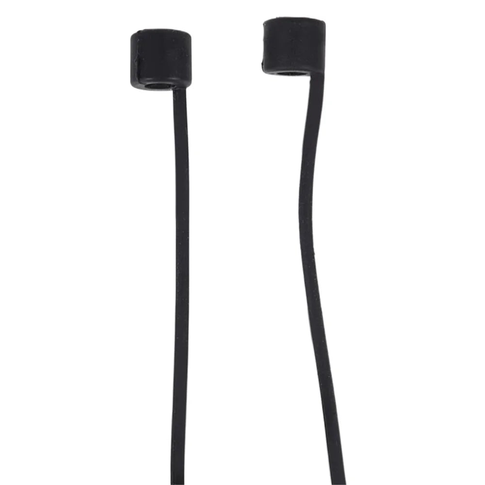 70cm Silicone Neck Strap for Apple AirPods , Bluetooth-compatible Earphone Anti-lost Neck Lanyard Rope for Outdoor Activity - Black - 2