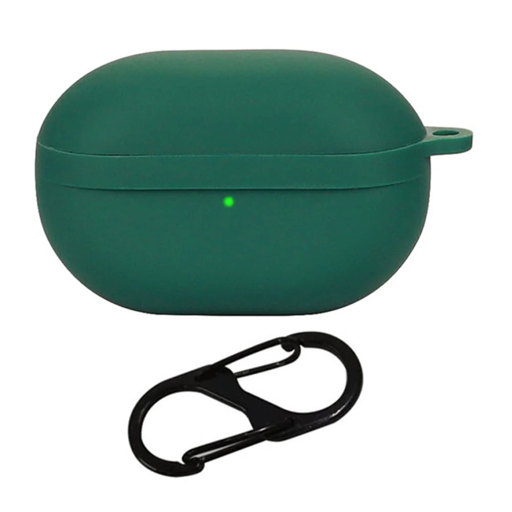 For SoundPEATS Opera03 Bluetooth-compatible Earphone Silicone Case Charging Bin Protective Sleeve with Buckle - Blackish Green - 1