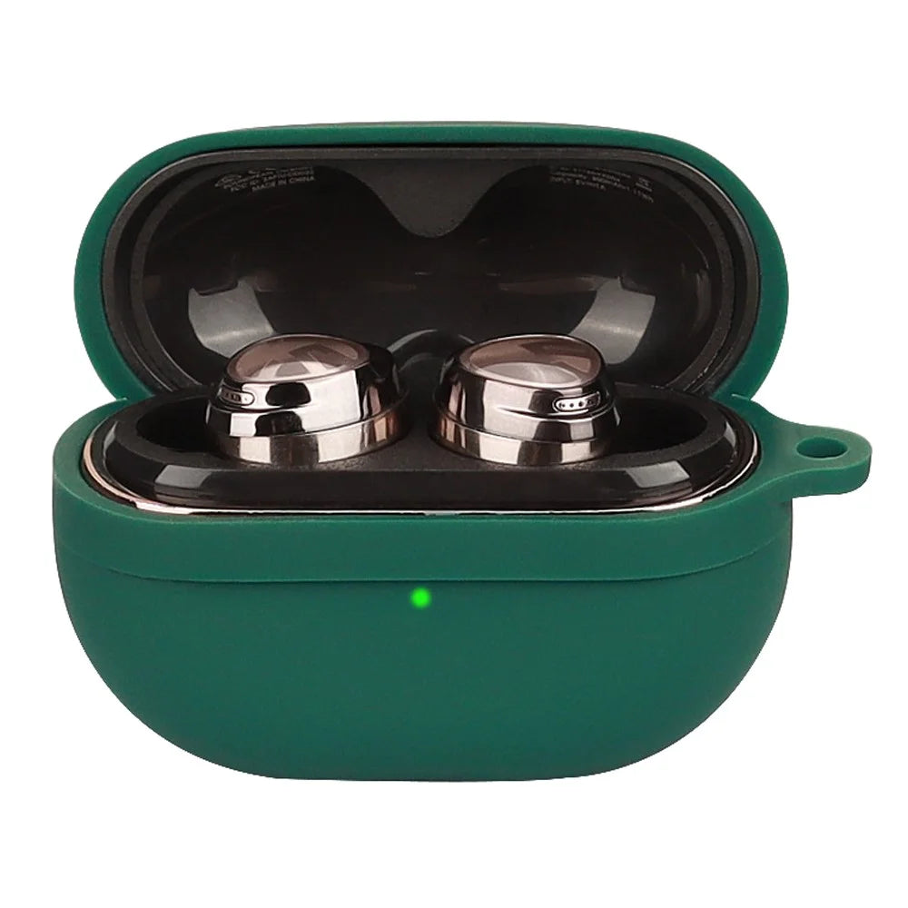 For SoundPEATS Opera03 Bluetooth-compatible Earphone Silicone Case Charging Bin Protective Sleeve with Buckle - Blackish Green - 2