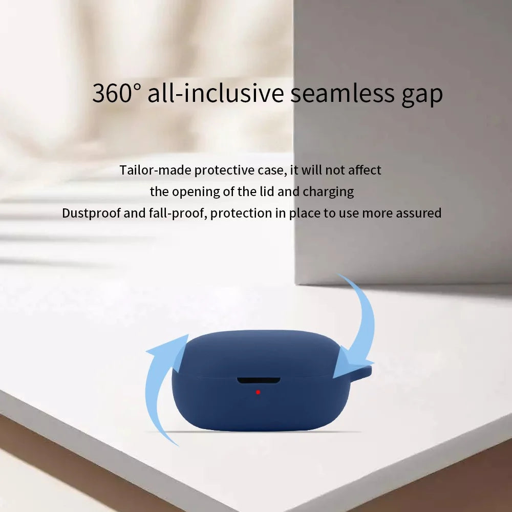 For Anker Soundcore R50i / P20i Anti-scratch Protective Sleeve Bluetooth-compatible Earphone Silicone Case with Buckle - Dark Blue - 3