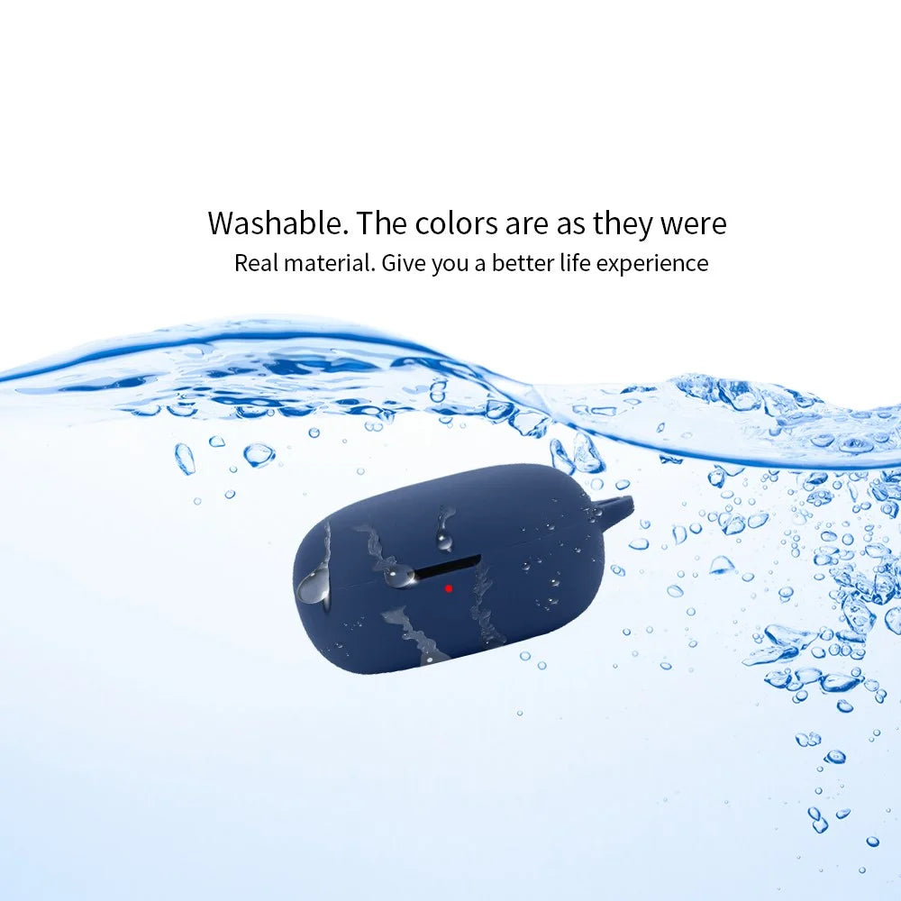 For Anker Soundcore R50i / P20i Anti-scratch Protective Sleeve Bluetooth-compatible Earphone Silicone Case with Buckle - Dark Blue - 5