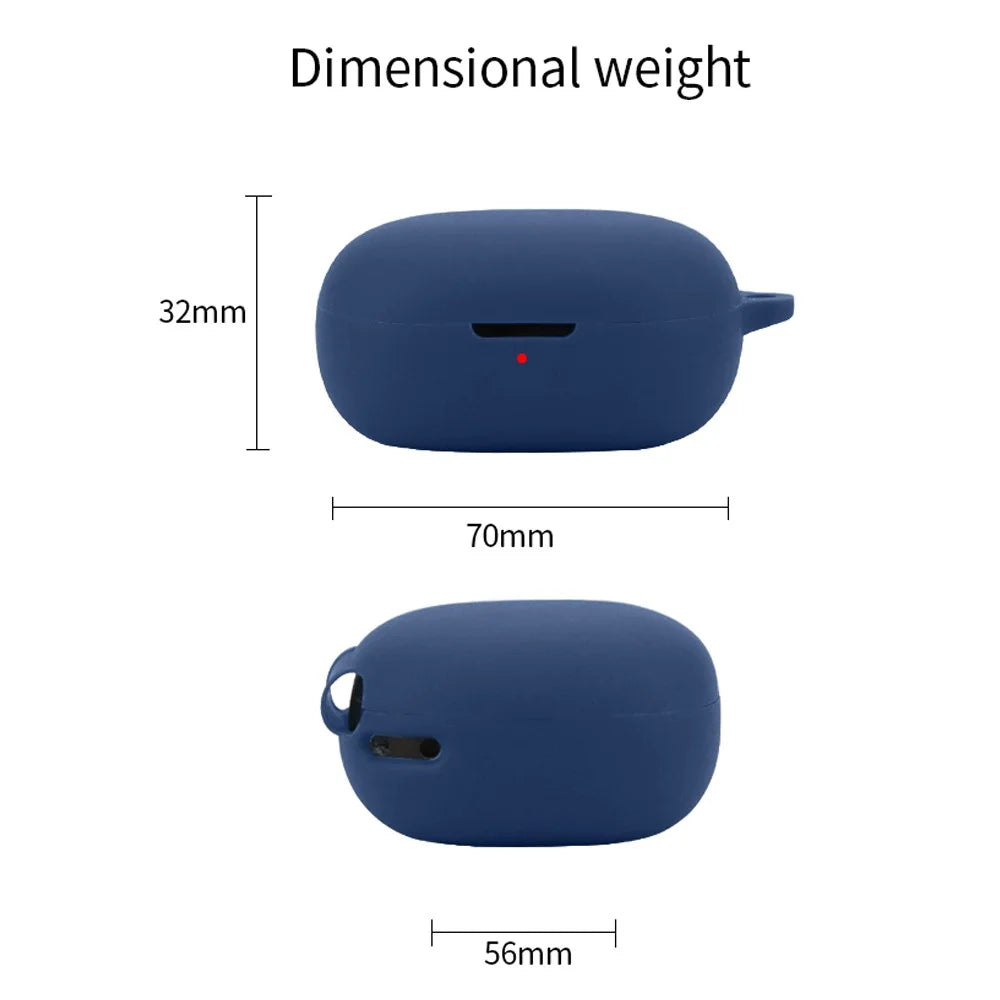 For Anker Soundcore R50i / P20i Anti-scratch Protective Sleeve Bluetooth-compatible Earphone Silicone Case with Buckle - Dark Blue - 7
