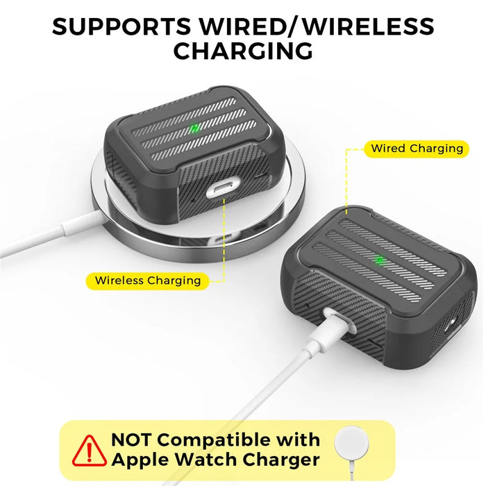AHASTYLE PT115-PRO For AirPods Pro 2 Silicone Drop-proof Cover Split Type Bluetooth-compatible Earphone Protective Case - Black - 2