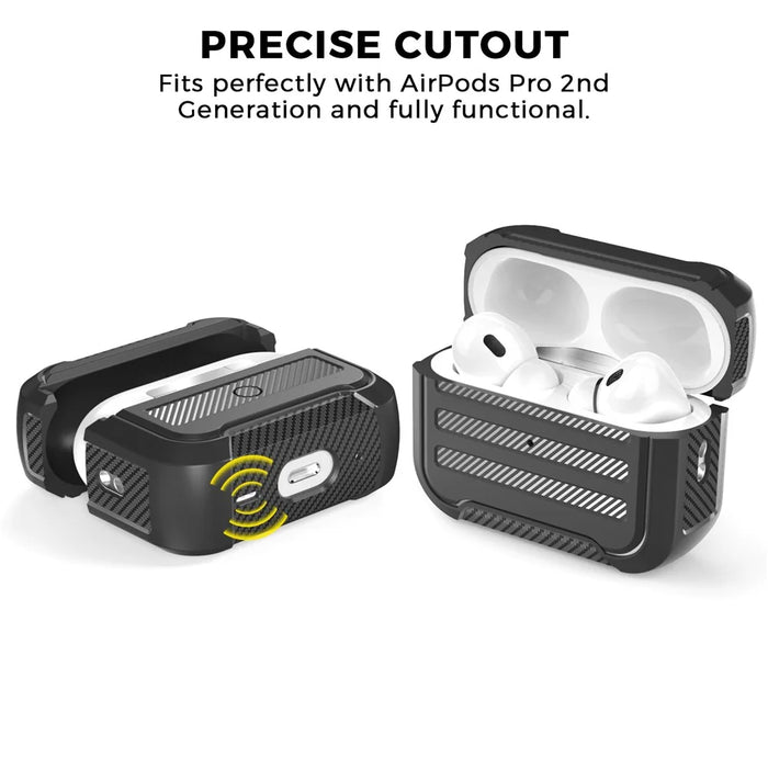 AHASTYLE PT115-PRO For AirPods Pro 2 Silicone Drop-proof Cover Split Type Bluetooth-compatible Earphone Protective Case - Black - 3