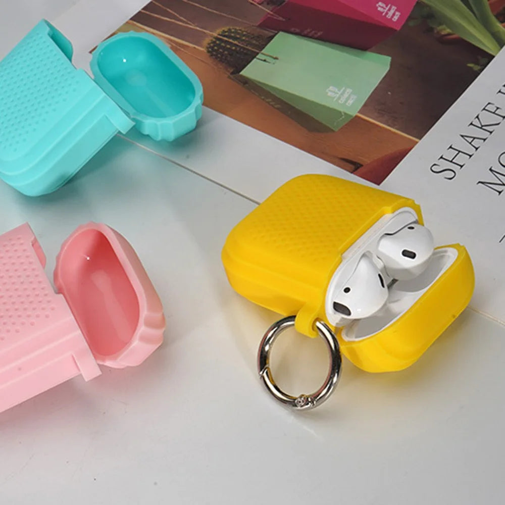 Silicone Case for AirPods with Charging Case (2016) / (2019) / AirPods with Wireless Charging Case (2019) Earphone Cover with Ring Buckle - Black - 6