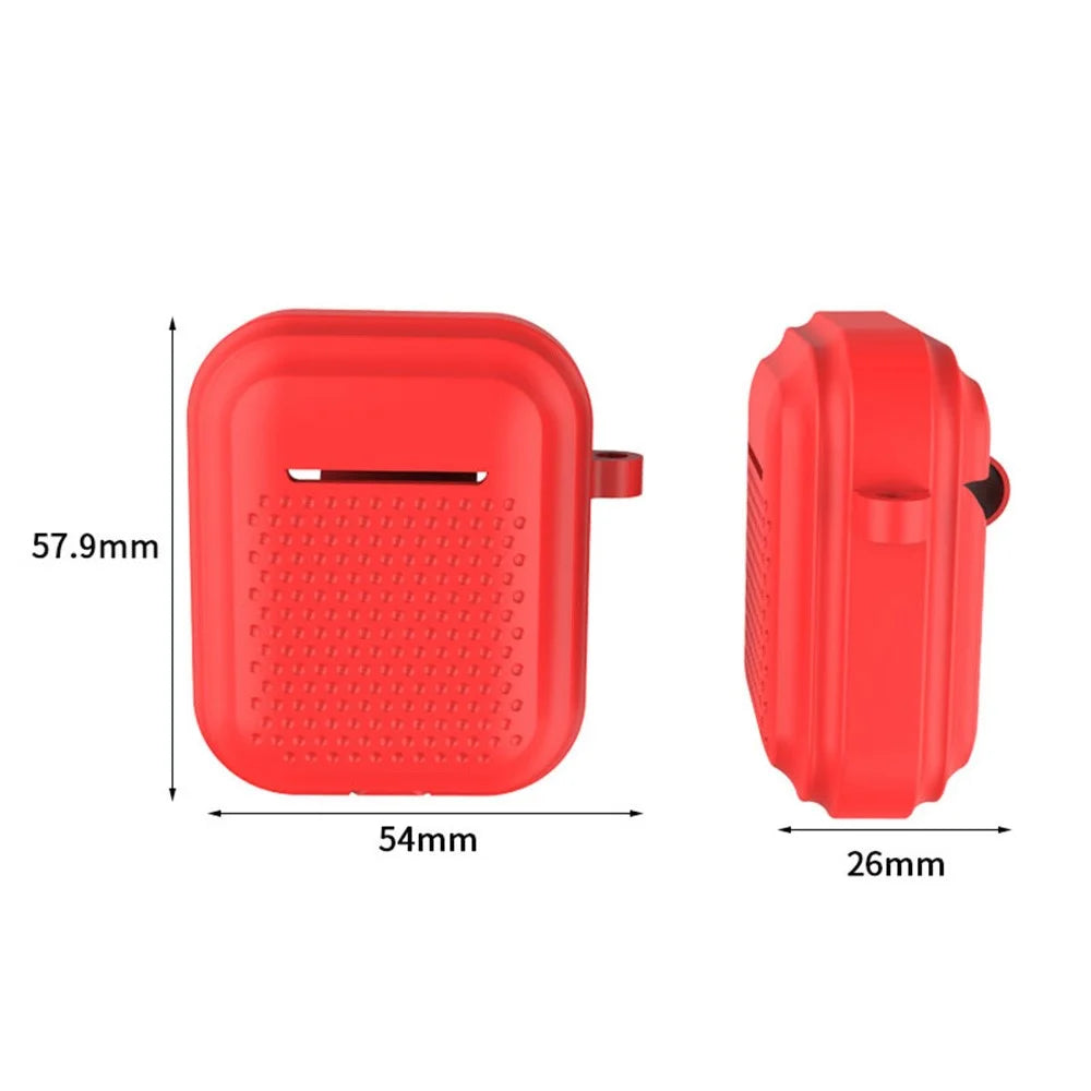 Silicone Case for AirPods with Charging Case (2016) / (2019) / AirPods with Wireless Charging Case (2019) Earphone Cover with Ring Buckle - Black - 7