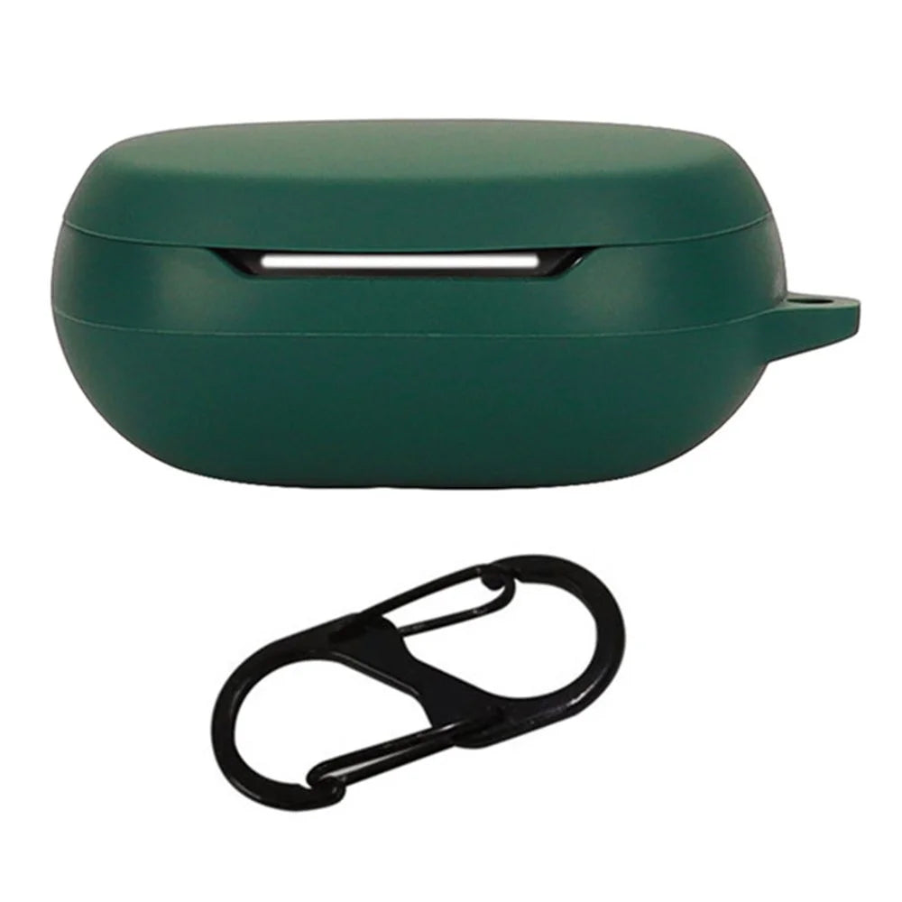 For EDIFIER NeoBuds Pro2 Silicone Case Bluetooth-compatible Earphone Charging Bin Anti-scratch Sleeve with Buckle - Blackish Green - 1