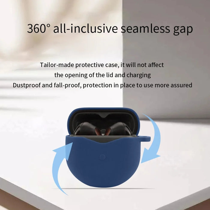 For SoundPEATS Air4 Bluetooth-compatible Earphone Silicone Case Dust-proof Protective Sleeve with Buckle - Dark Blue - 3
