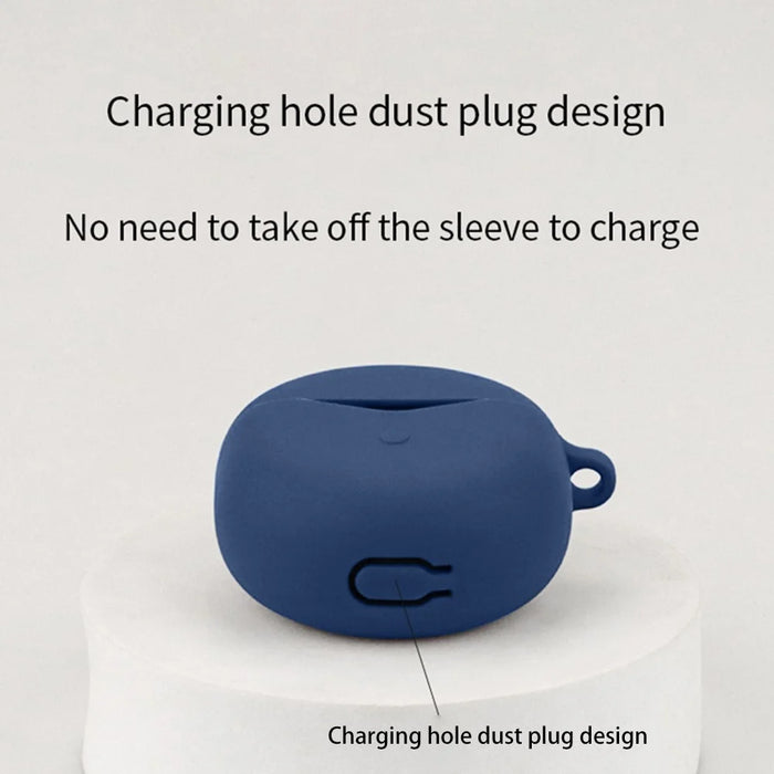 For SoundPEATS Air4 Bluetooth-compatible Earphone Silicone Case Dust-proof Protective Sleeve with Buckle - Dark Blue - 6