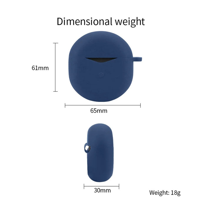 For SoundPEATS Air4 Bluetooth-compatible Earphone Silicone Case Dust-proof Protective Sleeve with Buckle - Dark Blue - 7