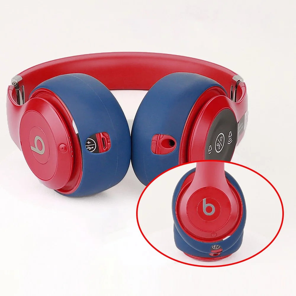 1 Pair For Beats Studio3 Wireless Headphone Earpad Silicone Protective Case - Dark Blue - 4