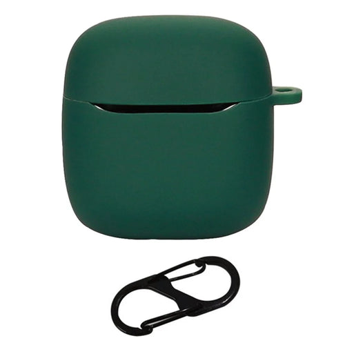 For JBL TOUR PRO+TWS Bluetooth-compatible Earphone Anti-drop Protective Sleeve Silicone Case with Buckle - Blackish Green - 1