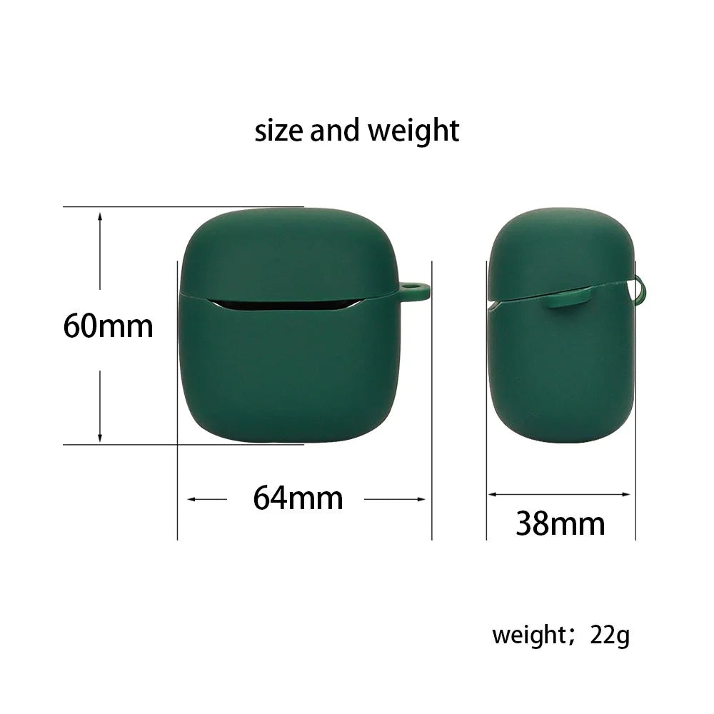 For JBL TOUR PRO+TWS Bluetooth-compatible Earphone Anti-drop Protective Sleeve Silicone Case with Buckle - Blackish Green - 7