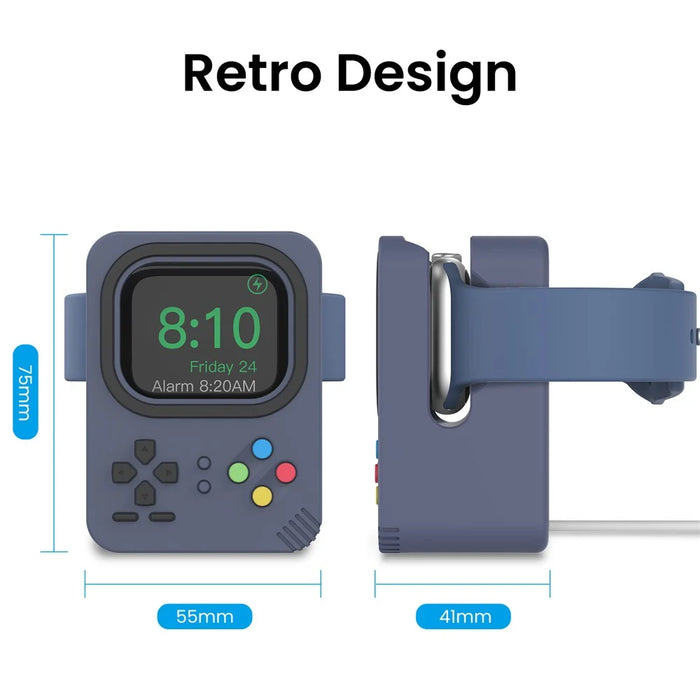 AHASTYLE DD-05 Charging Stand Compatible with Apple Watch Silicone Charging Holder Dock Station - Blue - 7