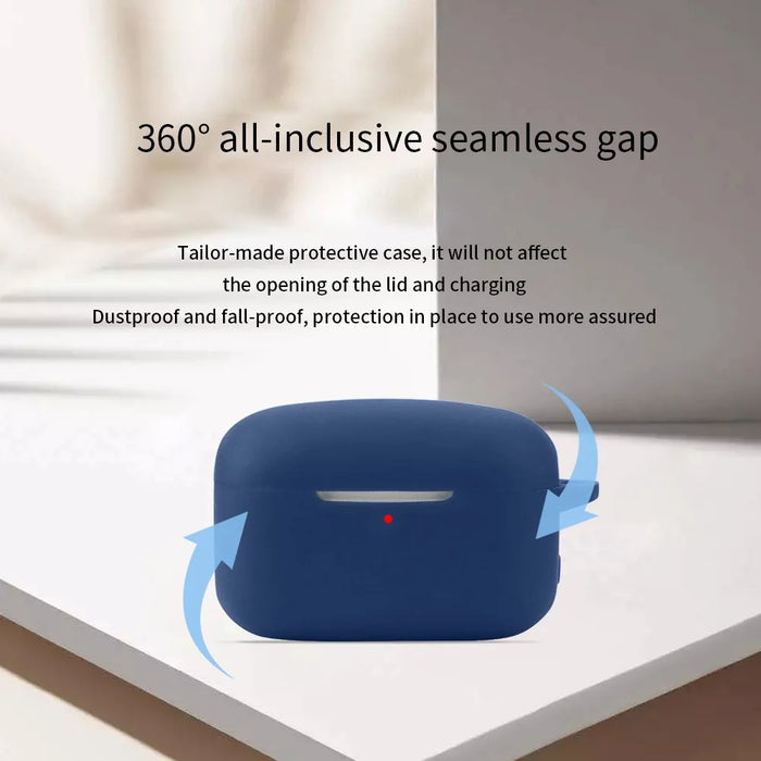 For EDIFIER TWS1 ANC Bluetooth-compatible Earphone Silicone Case Anti-drop Earbud Cover with Buckle - Dark Blue - 3