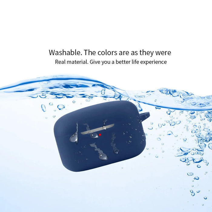 For EDIFIER TWS1 ANC Bluetooth-compatible Earphone Silicone Case Anti-drop Earbud Cover with Buckle - Dark Blue - 5