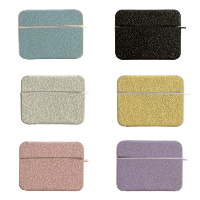 For AirPods Pro 2 Charging Case Cover Litchi Texture PU Leather TPU Shockproof Case - Pink - 2