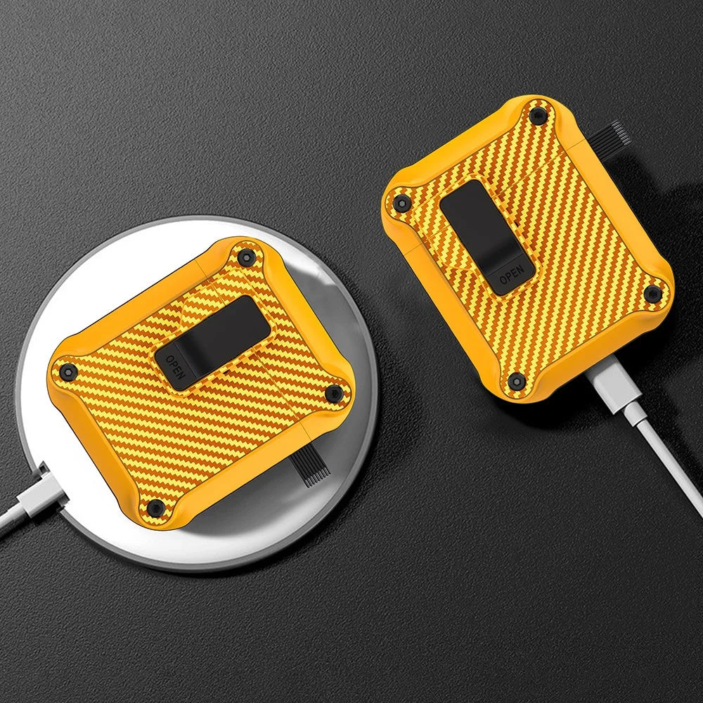 For Apple AirPods with Charging Case (2016) / (2019) / AirPods with Wireless Charging Case (2019) Earphone Case TPU Cover - Yellow - 3