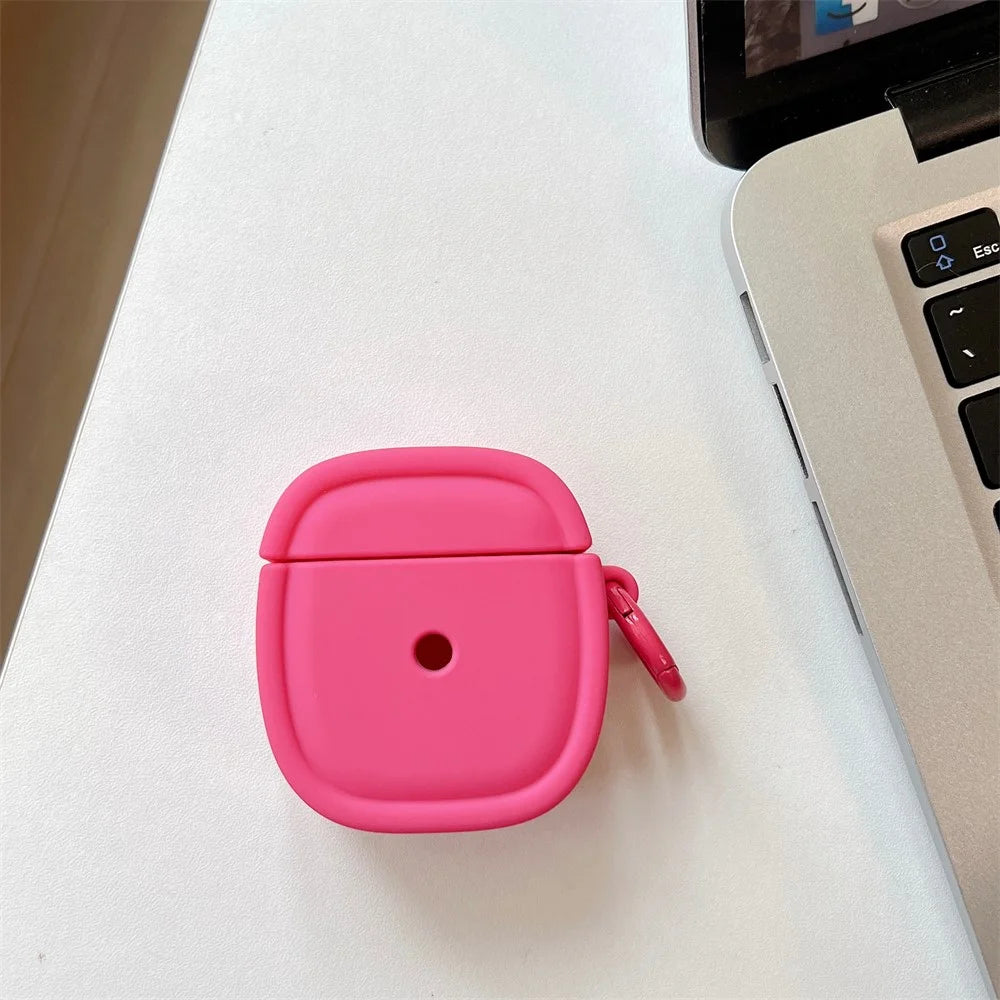For Apple AirPods with Charging Case (2016)(2019) / AirPods with Wireless Charging Case (2019) Earphone Cover Oval Anti-drop Silicone Case - Rose - 2