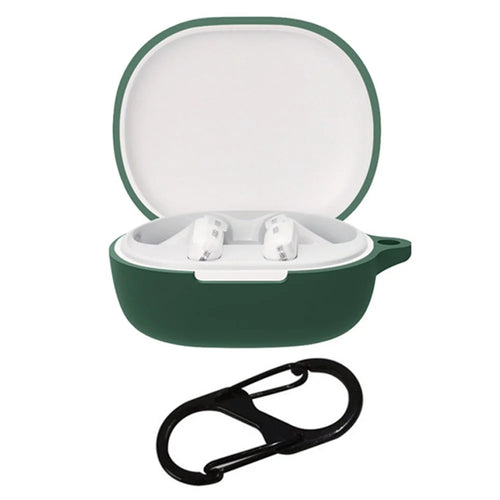 For Xiaomi Air 3 SE Bluetooth-compatible Earphone Silicone Protective Case Anti-drop Earbud Cover with Buckle - Blackish Green - 1