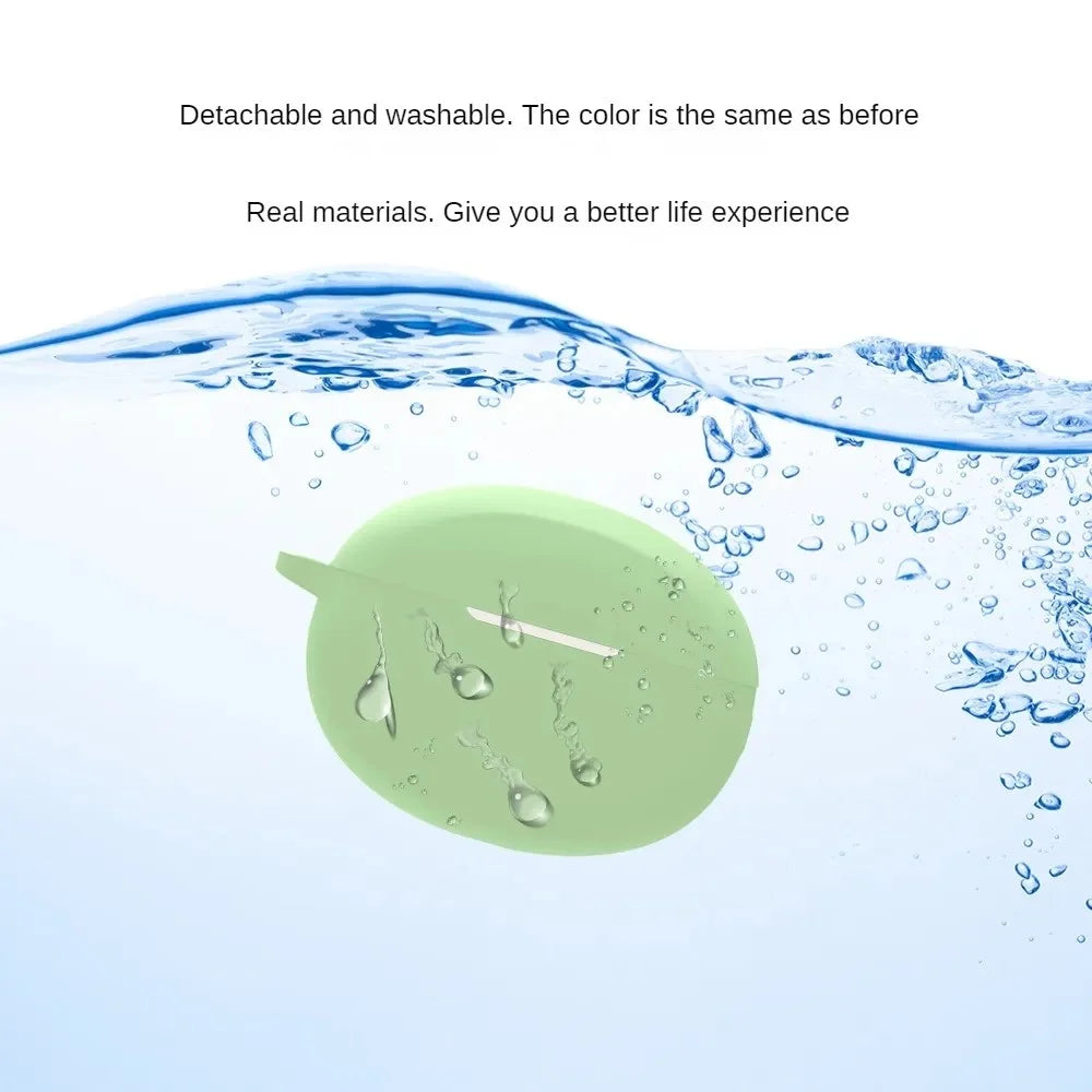 Bluetooth-compatible Earphone Silicone Case for OPPO Enco X2 , Anti-scratch Earbud Cover with Buckle - Matcha Green - 3
