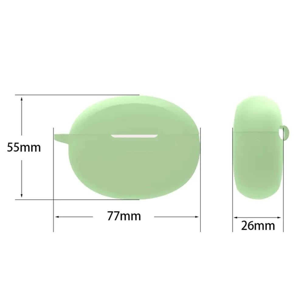 Bluetooth-compatible Earphone Silicone Case for OPPO Enco X2 , Anti-scratch Earbud Cover with Buckle - Matcha Green - 7