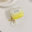 For Apple AirPods 3 Full Protective Cover Gradient Shell Grain Earphone Square TPU Case with Shell Shape Pendant - Yellow - 3