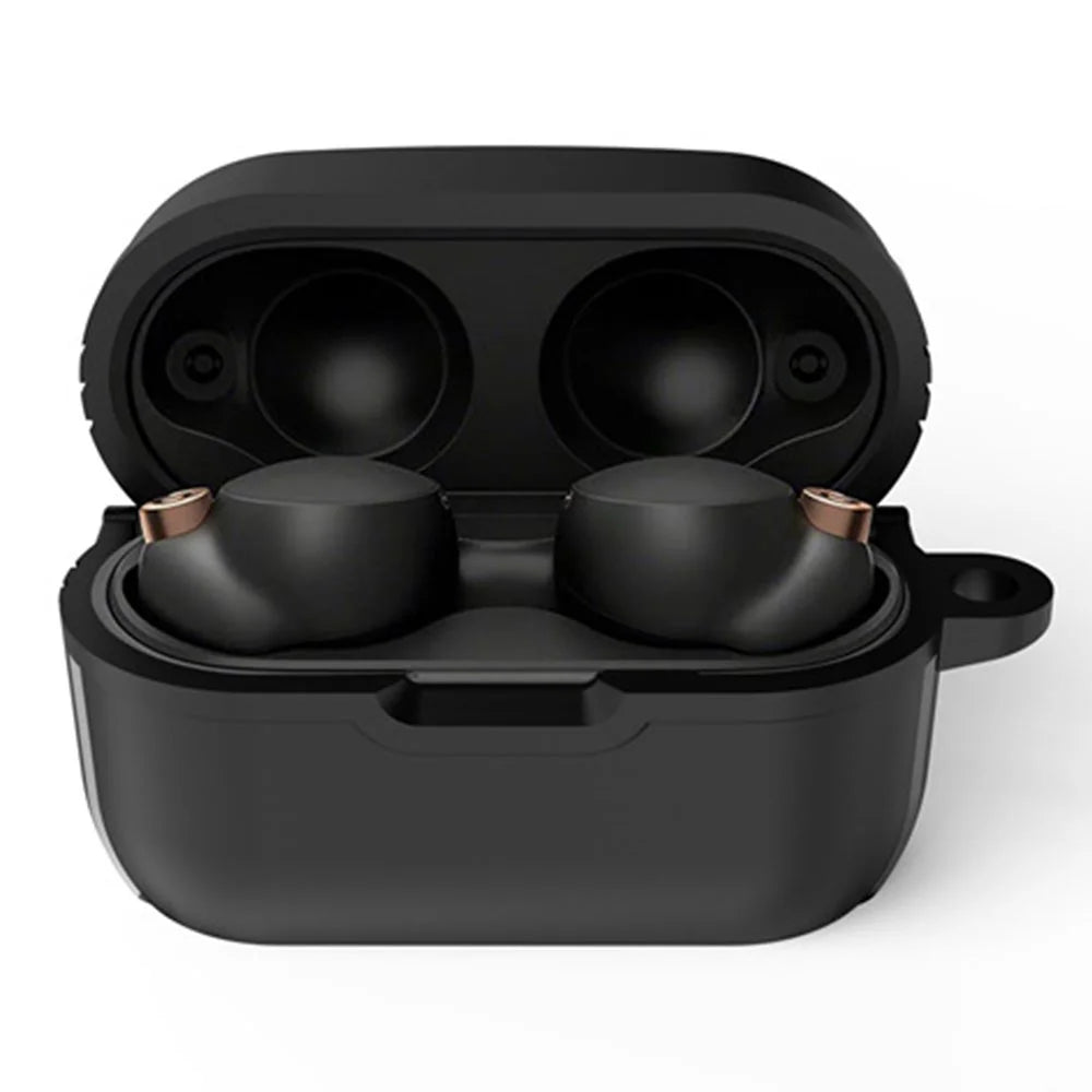 TPU Earphone Case for Sony WF-1000XM4 , Anti-scratch Bluetooth-compatible Earbud Protective Cover - Black - 1