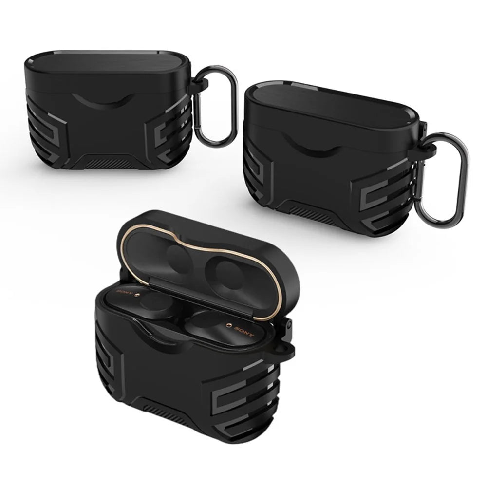 For Sony WF-1000XM3 Bluetooth-compatible Earphone Protective Case Drop-proof Earbud TPU Cover - Black - 2