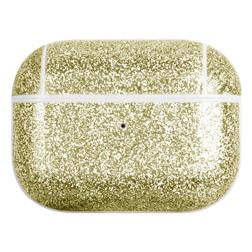 For AirPods Pro (Gen 2) (USB-C) / Pro 2 Charging Case Cover Bluetooth-compatible Earbuds Glitter PU+TPU Protective Case - Gold - 1