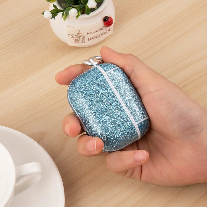 For AirPods Pro (Gen 2) (USB-C) / Pro 2 Charging Case Cover Bluetooth-compatible Earbuds Glitter PU+TPU Protective Case - Gold - 2