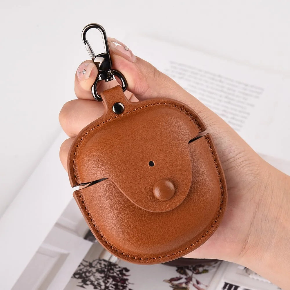 PU Leather Case for Bose QuietComfort Earbuds II Bluetooth-compatible Earphone Drop-proof Cover with Key Holder - Black - 2