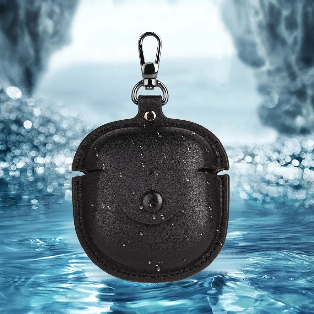 PU Leather Case for Bose QuietComfort Earbuds II Bluetooth-compatible Earphone Drop-proof Cover with Key Holder - Black - 6