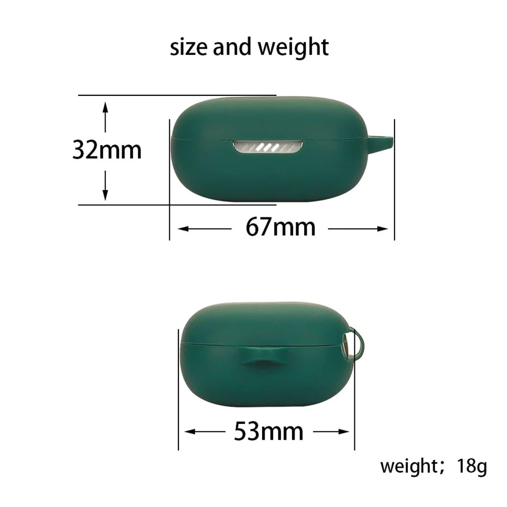 For JBL Live Flex Bluetooth-compatible Earphone Anti-drop Case Silicone Protective Cover with Anti-lost Buckle - Blackish Green - 7