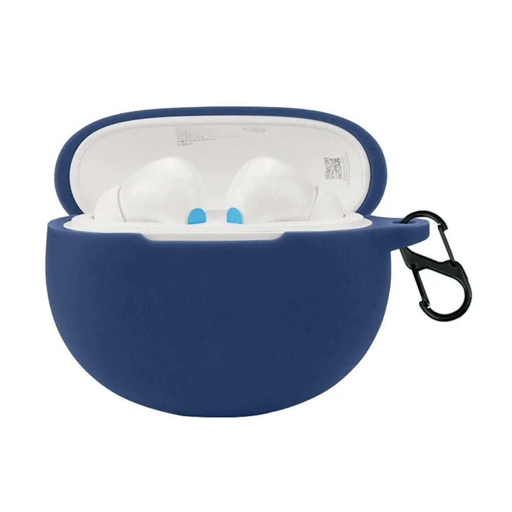 Silicone Protective Cover for Redmi Buds 4 Active Bluetooth-compatible Earphone Case with Anti-lost Buckle - Dark Blue - 2