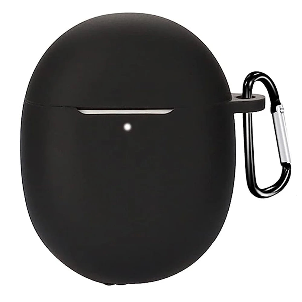 Silicone Earphones Case for Google Pixel Buds Pro Shockproof Portable Soft Cover with Keychain - Black - 2
