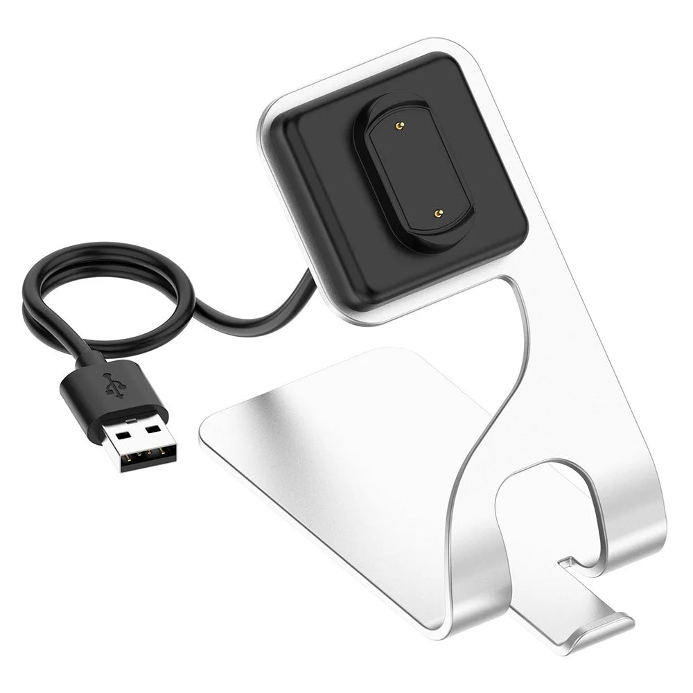 For Amazfit T-Rex Ultra A2142 Metal Watch Charger Magnetic Absorption Charging Dock with 1.5m USB Cable - Silver - 1