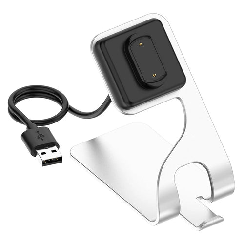 For Amazfit T-Rex Ultra A2142 Metal Watch Charger Magnetic Absorption Charging Dock with 1.5m USB Cable - Silver - 1