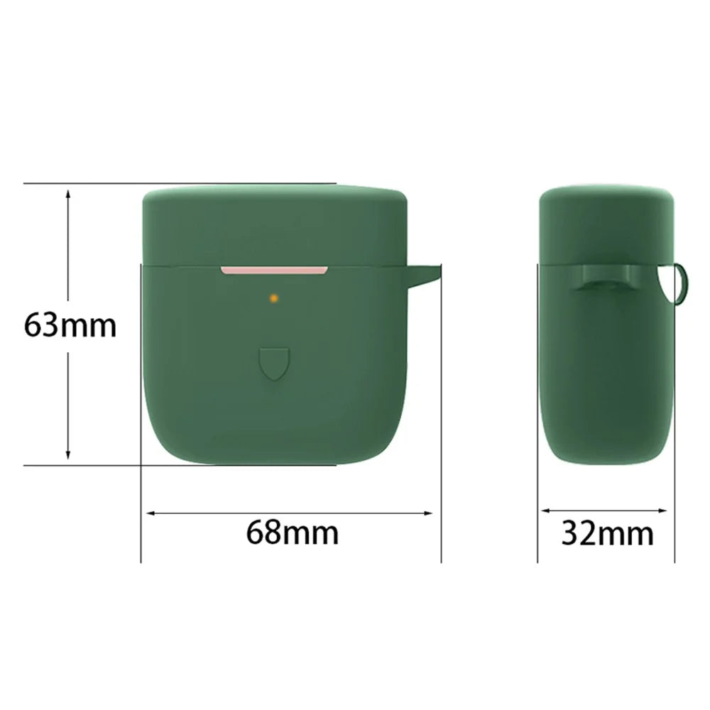 For SoundPEATS TrueCapsule2 Bluetooth-compatible Earphone Anti-drop Case Silicone Cover with Anti-lost Buckle - Blackish Green - 5