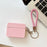 Shockproof Cover for Apple AirPods 3 Litchi Texture PU+TPU Bluetooth-compatible Headset Case with Strap - Pink - 2