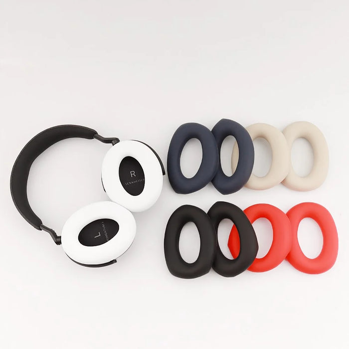 1 Pair For Sennheiser MOMENTUM 4 Wireless Bluetooth-compatible Headphone Earpad Silicone Protective Case - Red - 7
