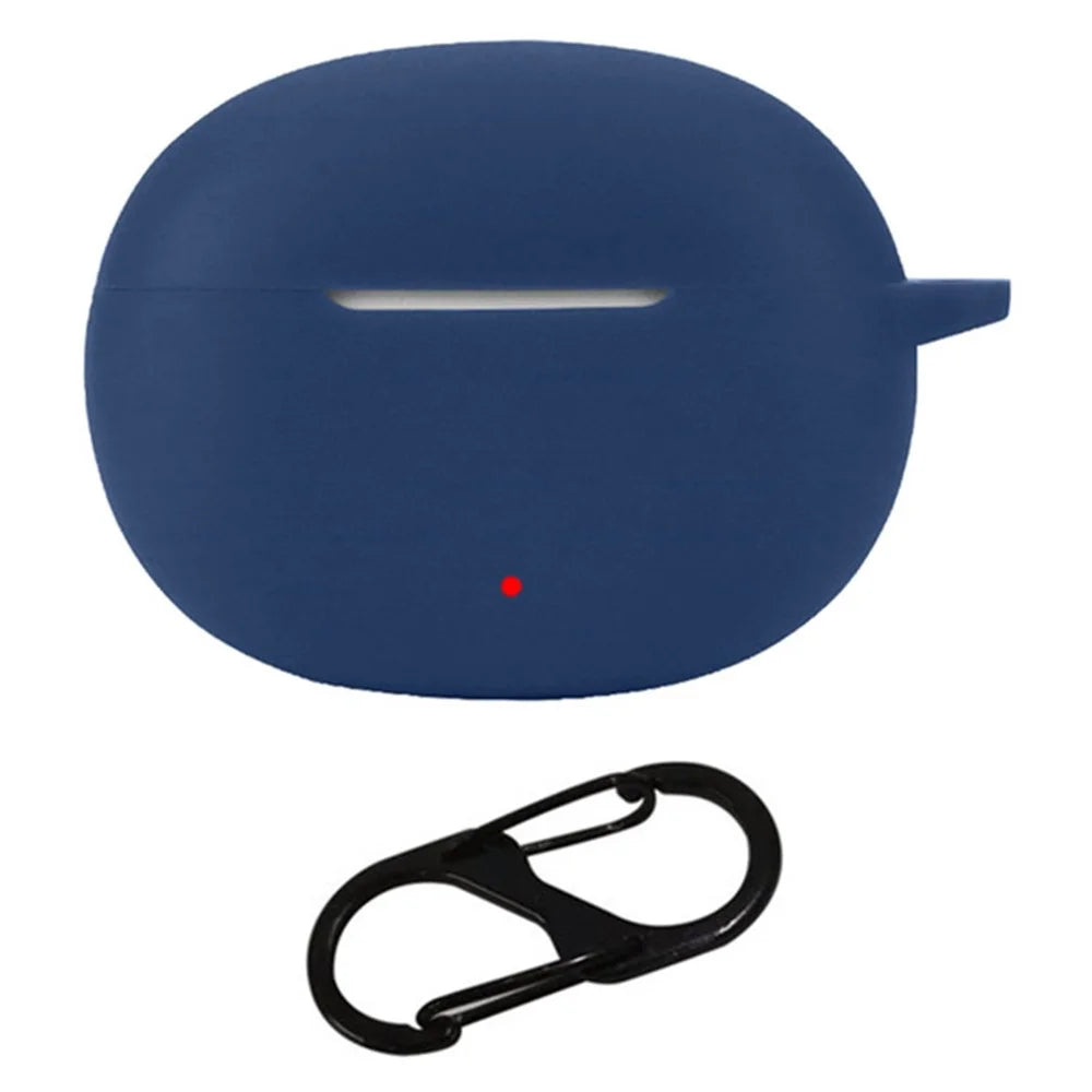 For Honor LCHSE X5s Wireless Headphone Silicone Sleeve Drop Protection Cover Case with Hanging Buckle - Dark Blue - 1