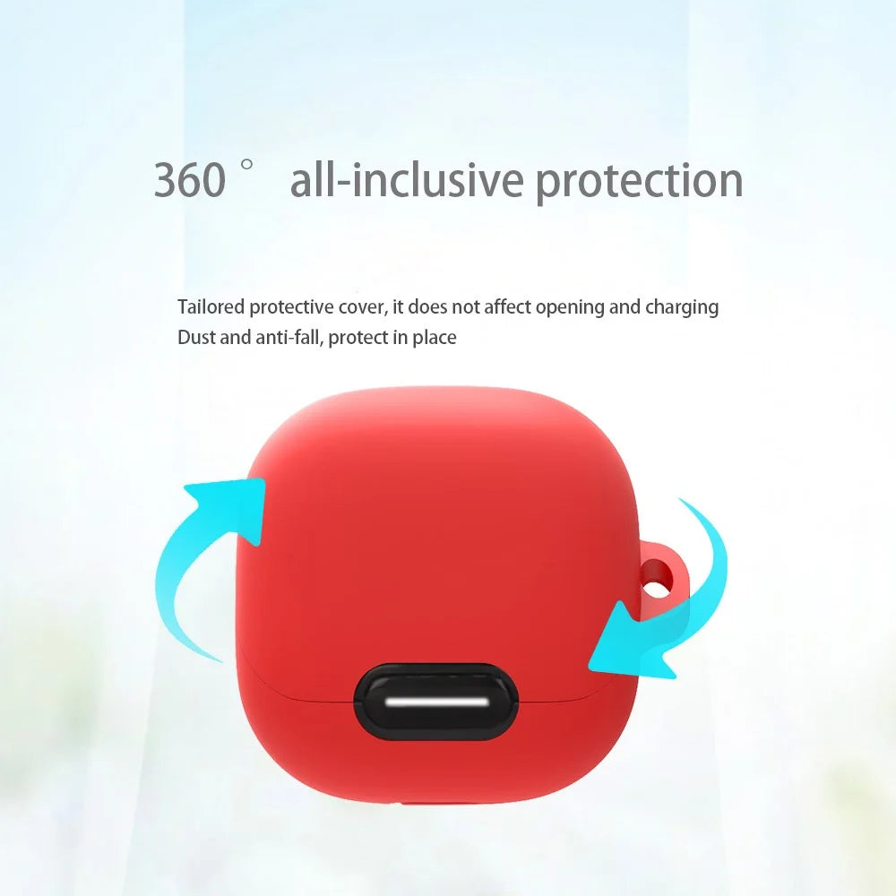 For Anker Soundcore Liberty 4 NC Anti-drop Bluetooth-compatible Earphone Silicone Cover with Anti-lost Buckle - Red - 5