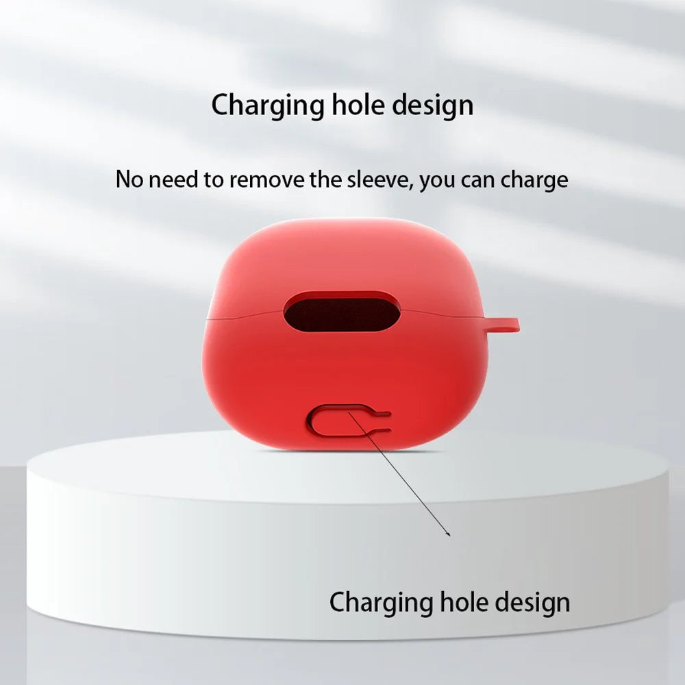For Anker Soundcore Liberty 4 NC Anti-drop Bluetooth-compatible Earphone Silicone Cover with Anti-lost Buckle - Red - 6