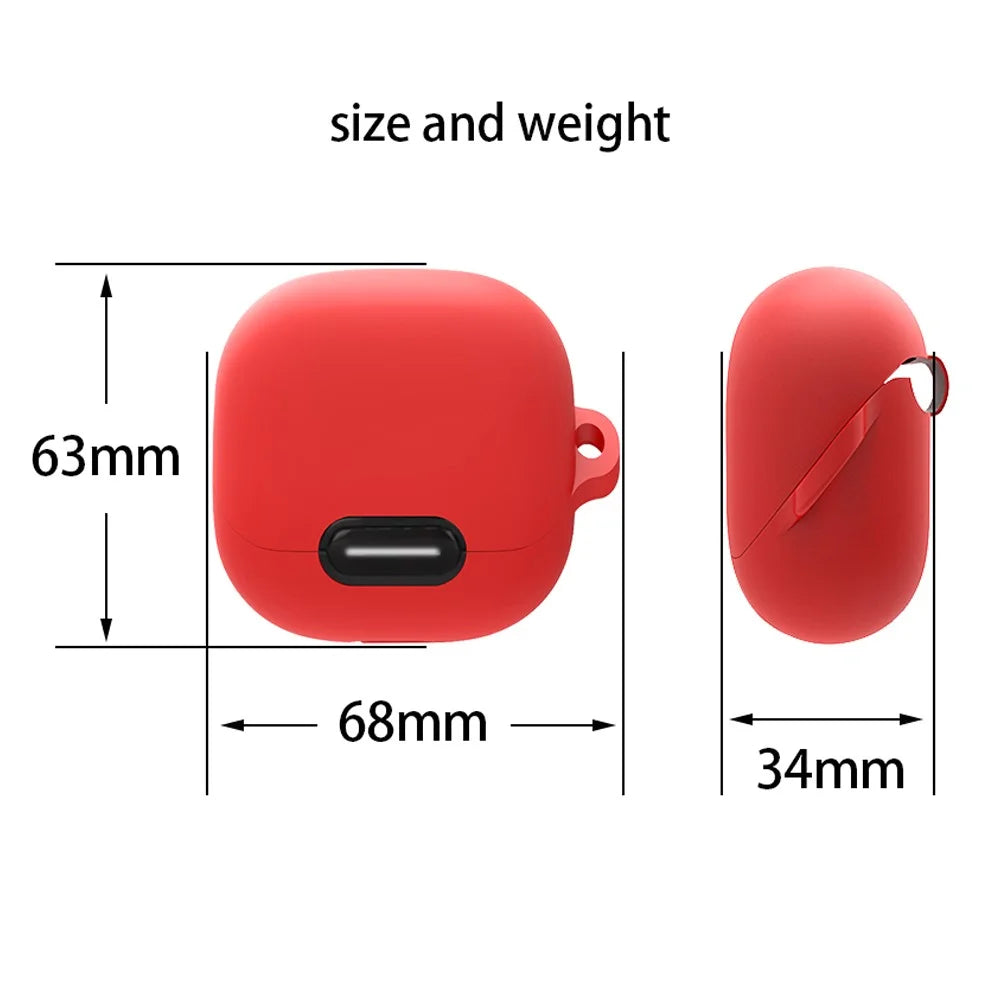 For Anker Soundcore Liberty 4 NC Anti-drop Bluetooth-compatible Earphone Silicone Cover with Anti-lost Buckle - Red - 7