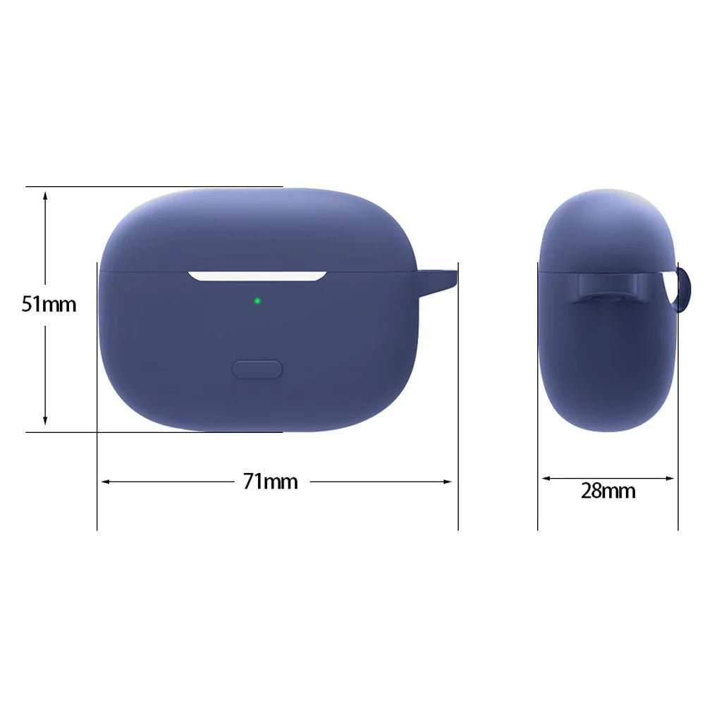 For vivo TWS 2 / 2e Bluetooth-compatible Earphone Silicone Protective Cover with Anti-lost Buckle - Dark Blue - 4