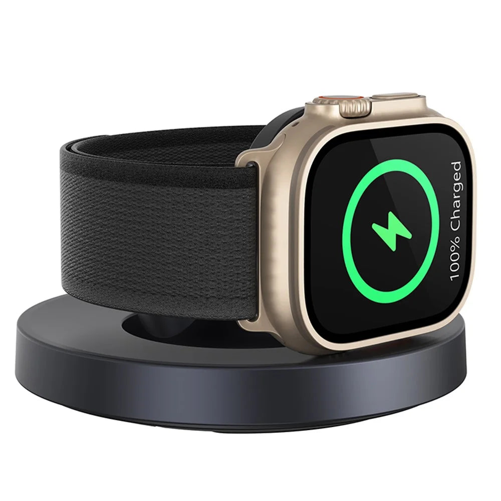 V17A Charging Stand for Apple Watch Ultra / Series 8 7 SE 6 5 4 3 2 / Watch Nike , Vertical Magnetic Wireless Foldable Watch Charger with Charging Cord - 2
