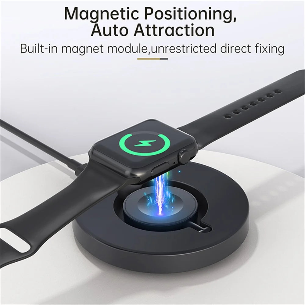 V17A Charging Stand for Apple Watch Ultra / Series 8 7 SE 6 5 4 3 2 / Watch Nike , Vertical Magnetic Wireless Foldable Watch Charger with Charging Cord - 3